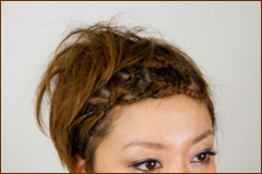 前髪のみの三つ編みアレンジ