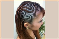 ハートの2重コーンロウスタイル